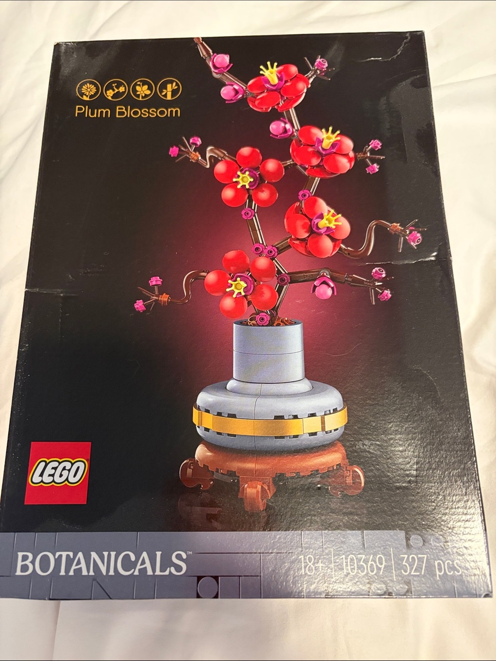 LEGO Plum Blossom Red and Pink Decorative Botanical Sculpture